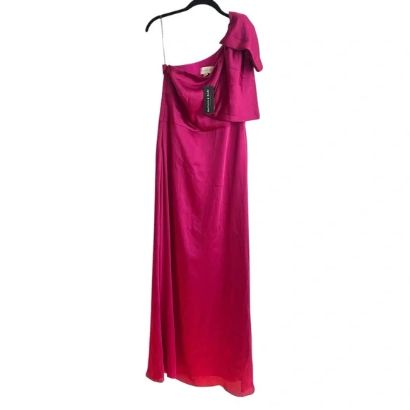 Sachin & Babi Chelsea One-Shoulder Gown – Dragonfruit – Size 8 NEW! - Picture 2 of 12